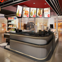 Laden Sie das Bild in den Galerie-Viewer, Thekenaufsteller Trennwand / Spuckschutz PLEXIGLAS klar mit Metallfüßen Anthrazit (Höhe justierbar) - Caretec Germany - Plexi, Trennwände