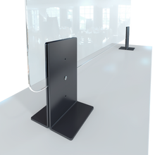 Laden Sie das Bild in den Galerie-Viewer, Thekenaufsteller Trennwand / Spuckschutz PLEXIGLAS klar mit Metallfüßen Anthrazit (Höhe justierbar) - Caretec Germany - Plexi, Trennwände