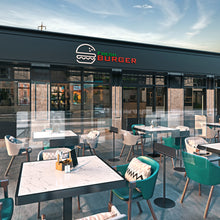 Laden Sie das Bild in den Galerie-Viewer, Trennwand / Spuckschutz PLEXIGLAS klar mit Standfuß - Caretec Germany - Plexi, Trennwände