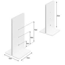 Laden Sie das Bild in den Galerie-Viewer, Thekenaufsteller Trennwand / Spuckschutz PLEXIGLAS klar mit Metallfüßen Weiß (Höhe justierbar) - Caretec Germany - Plexi, Trennwände