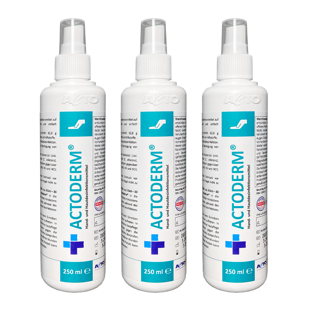 3x 250 ml Desinfektionsmittel Hand & Haut, wirksam gegen behüllte Viren - Caretec Germany - Desinfektionsmittel (Hände)