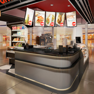 Thekenaufsteller Trennwand / Spuckschutz PLEXIGLAS klar mit Metallfüßen Anthrazit (Höhe justierbar) - Caretec Germany - Plexi, Trennwände