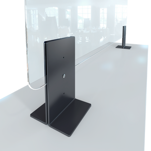Thekenaufsteller Trennwand / Spuckschutz PLEXIGLAS klar mit Metallfüßen Anthrazit (Höhe justierbar) - Caretec Germany - Plexi, Trennwände