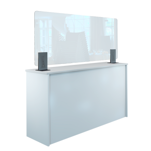 Thekenaufsteller Trennwand / Spuckschutz PLEXIGLAS klar mit Metallfüßen Anthrazit (Höhe justierbar) - Caretec Germany - Plexi, Trennwände
